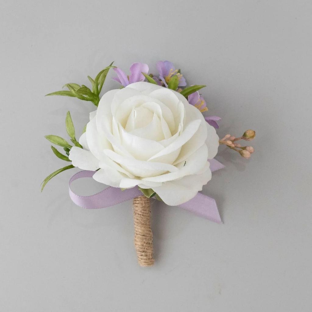 1pc Wedding Simulation Flower Chest Flower Groom Bride Wrist Flower Set Ball Couple Accessories Dinner Party Artificial Flowers