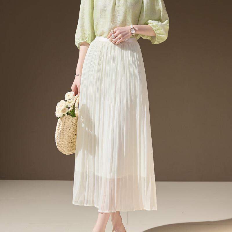 Women s High-Waist Pleated Midi Skirt L
