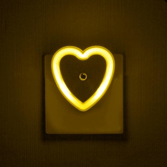 Light Sensor LED Heart Shaped US Plug-in Night Lamp for