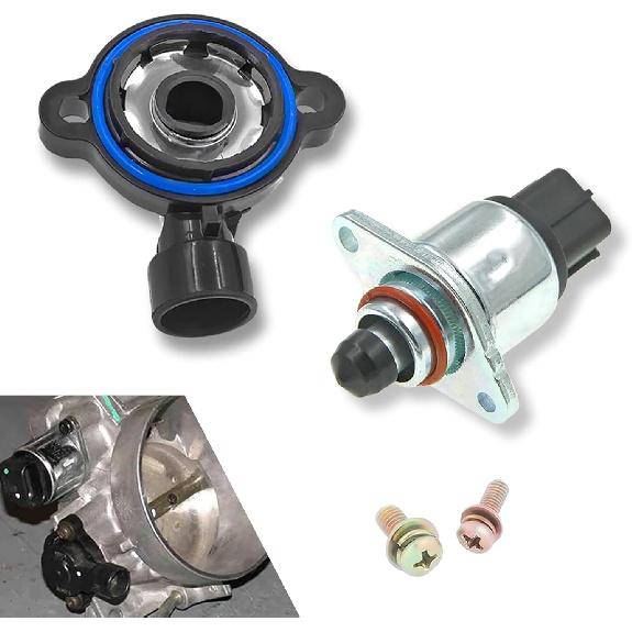 

Throttle Position Sensor Idle Air Control Valve, Retrofit Sensor #17113625 Control Valve #17113598, Compatible with Buick Chevrolet (Silver & Black)