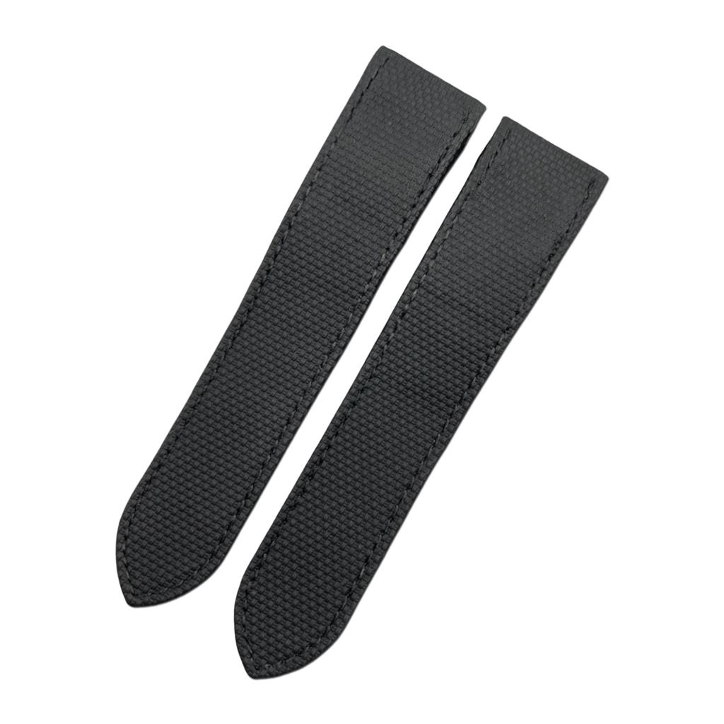20mm 23mm Kundenspezifisches FKM-Gummiarmband für Cartier Santos Neues Fluorkautschuk-Uhrenarmband Tank SANTOS 100 Uhrenarmband mit Lederunterseite