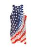 European and American Flag Pattern V-Neck Sleeveless Pullover for Spring/Summer Beach Vacation