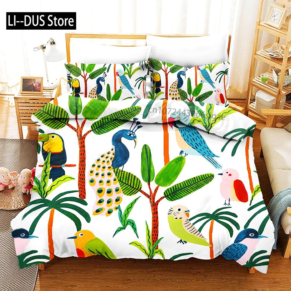 Sunset Palm Trees Duvet Cover Set 3Pcs Bedding Sets Quilt Cover With 2 Pillow Shams Full Queen King Size For Women Girl Teens