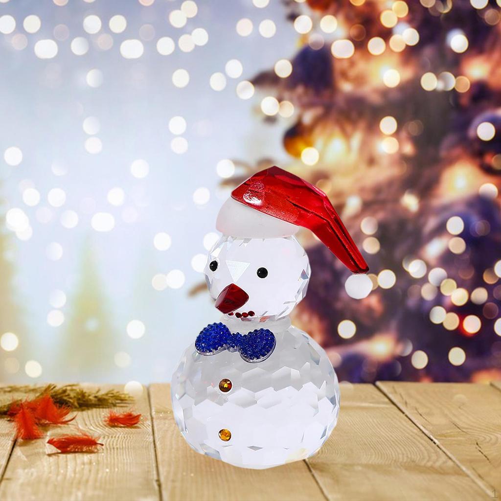 Clear Snowman Collectible for Festive Table Decor, Desktop Ornaments Parties