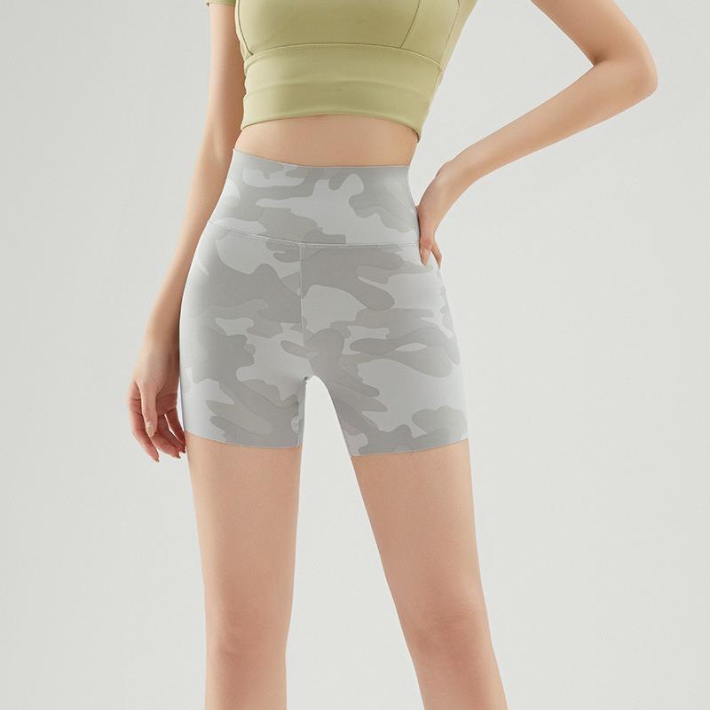 Camouflage five-point ice shark pants summer wear sports yoga pants women's hip lift belly women's leggings
