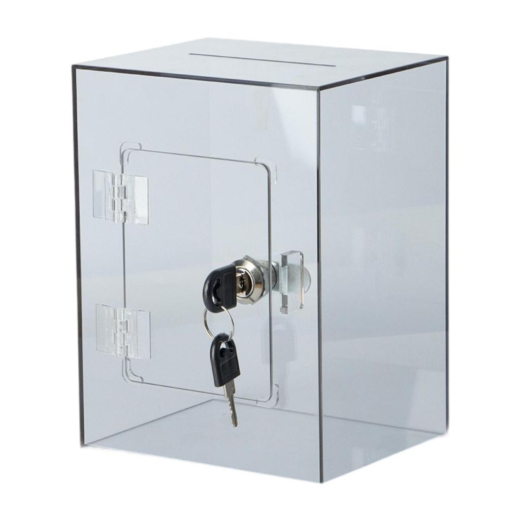 Acrylic Money Saving Box Lockable Coin Storage Box with Keys Large Capacity