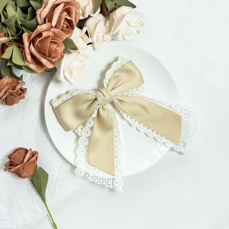 

3 шт./компл. Ретро кружевной бант заколка для волос Лолита милые аксессуары для волос повседневная универсальная мода универсальные аксессуары для волос для девочек хаки