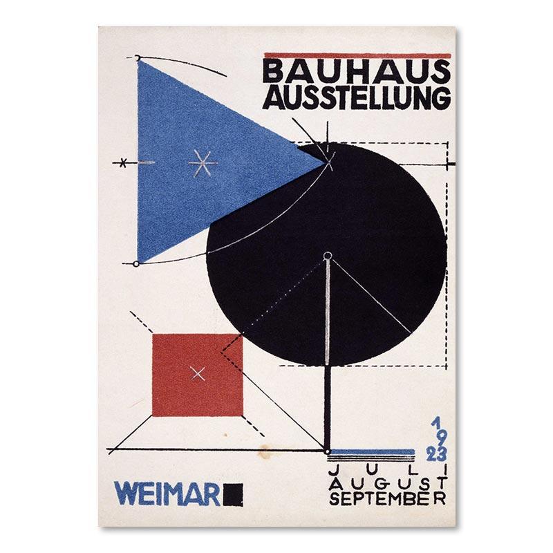 Bauhaus-Ausstellungsplakat, abstrakte Geometrie, Leinwandgemälde, Druck, Schwarz-Weiß-Bilder, moderner Kunstdruck, Wandkunst, Dekor