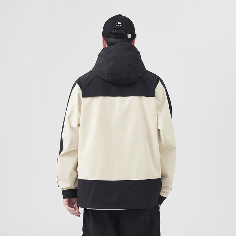 Mountain Outdoor Waterproof Quick-Drying Contrasting Jacket Men'S Loose Casual Men'S Splicing Design Jacket Top