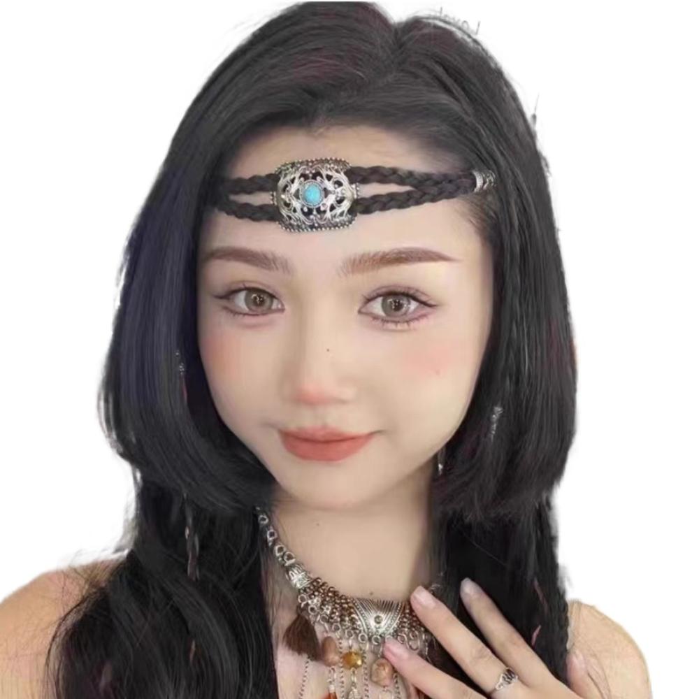 

Hanfu Headwear Forehead Head Chain Retro Tibetan Dance Hair Accessories Head Jewelry Style 7