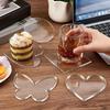 Clear Acrylic Coasters with Groove Design 6 Pack Non-Spill Cup Mats for Home Coffee Table Bar Counter Decor