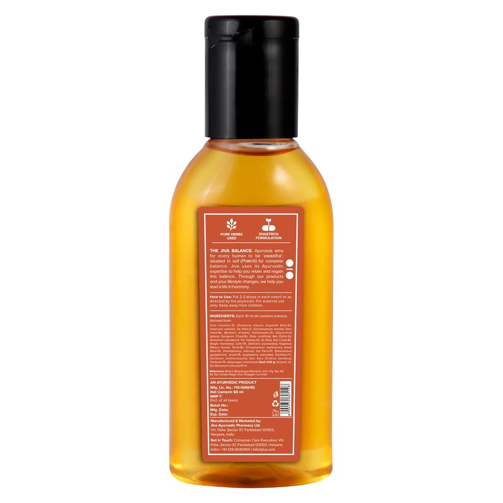 Jiva Ayurveda Anu Oil 60 Ml Herbal Nasal Care Oil For Daily Wellness, Sensory Comfort And Gentle Traditional Use