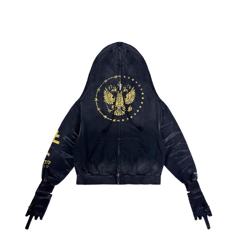 Mănuși Americane Două-în-Unu Grailz cu Fermoar Cardigan Hanorac Jachetă Bărbați