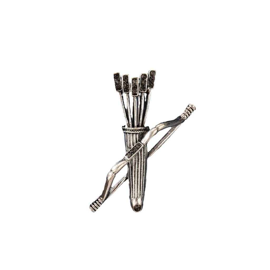 Vintage Persönlichkeit Männer Pfeil und Bogen Brosche Metall Abzeichen Zubehör Pfeil Barrel Öl Tropfen Pin Dominierenden Anzug Corsage