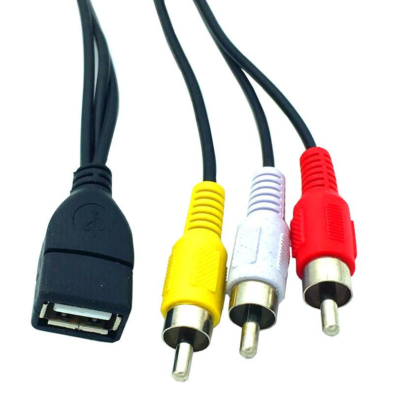 5stopý/1,5M USB 2.0 samice na 3 Rca samec adaptérový kabel video A/V videokamery