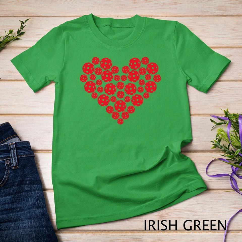 Funny Pickleball Love Heart Shape Valentine T-Shirt Unisex T-shirt 5 M
