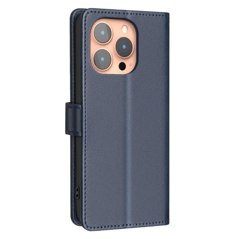 Rfid Small Lychee Pattern Leather Phone Case With Card Holder Stand For Apple Iphone
