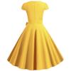 2023 Summer Retro Solid Color Short Sleeve Swing Dress
