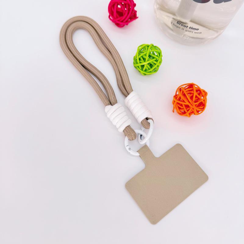 

Velvet Wrist Strap: Anti-Drop, Anti-Lost, Color-Block Phone Lanyard with Card Sticker.