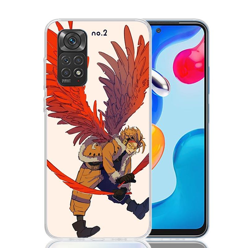 Hawks MHA My Hero A-Academy Pouzdro na telefon Pro Xiaomi Redmi Note 15 14 13 12S 12 Pro Plus 11S 11E 11 11T 10S 10 Umění Měkký Vzor Cov