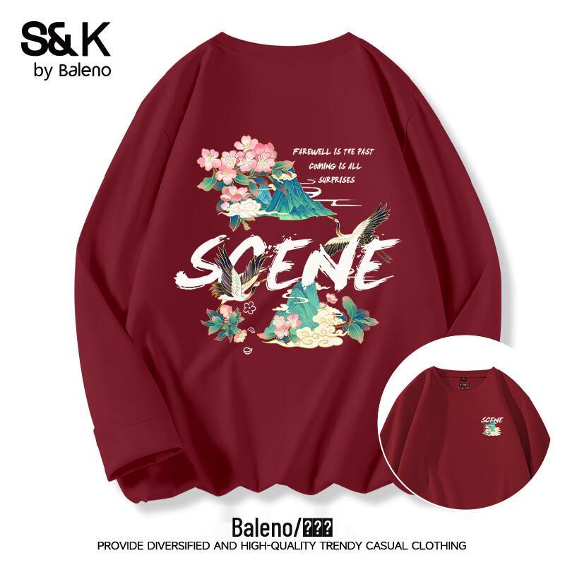

Baleno Men s S&K Pure Cotton Long Sleeve T-Shirt L