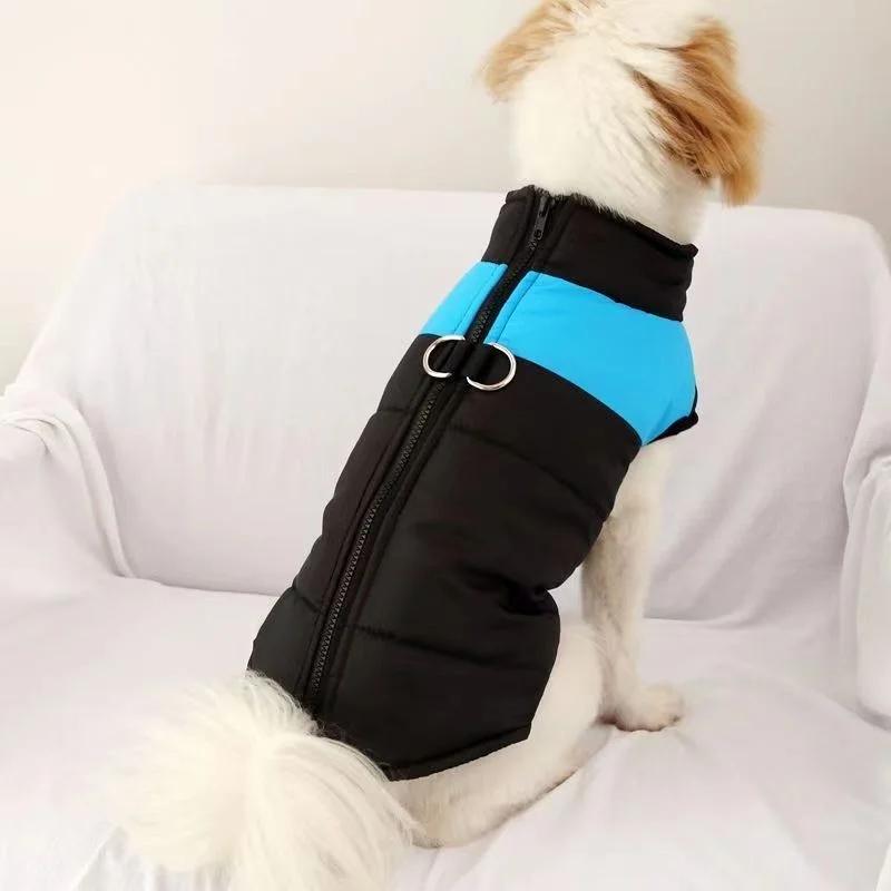 Varme kjæledyrhundjakker Vanntett kjæledyrjakke med glidelås Tykt vatterte varme kjæledyrjakker Vatterte hundeklær for små, mellomstore og store hunder
