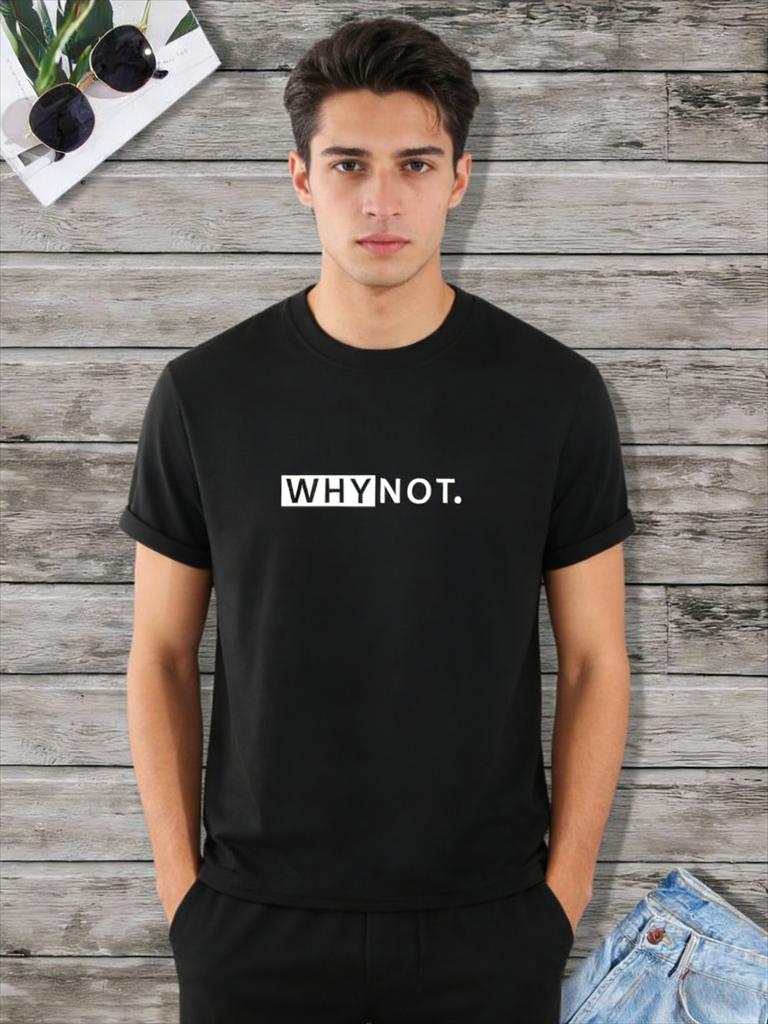 Simple WHYNOT Letter Print 100 Cotton Men Woment Tshirt Summer Autumn Daily Outdoor Sports Casual Loose Street Shortsleeve