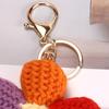 Gestrickter Anhänger Regenbogenfarben Herz Blumenform Häkel-Schlüsselanhänger Weiches Baumwollgarn Handgemachter Taschenanhänger Autoschlüssel Rucksack-Accessoire