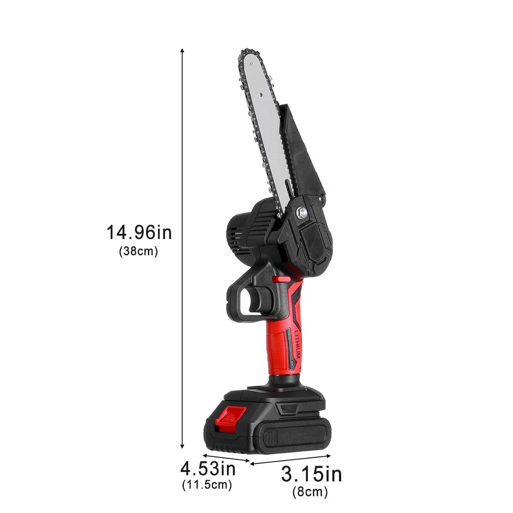 6 Inches Wood Cutter With 2 Battery 3000W 88V Mini Electric Chain Saw Pruning Chainsaw Woodworking Pruning Saw Garden Tool