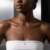 Stainless Steel Gold Color Zircon Flower Long Chain Drop Necklaces for Women Simple Metal Tassel Choker Party Aesthetics Jewelry