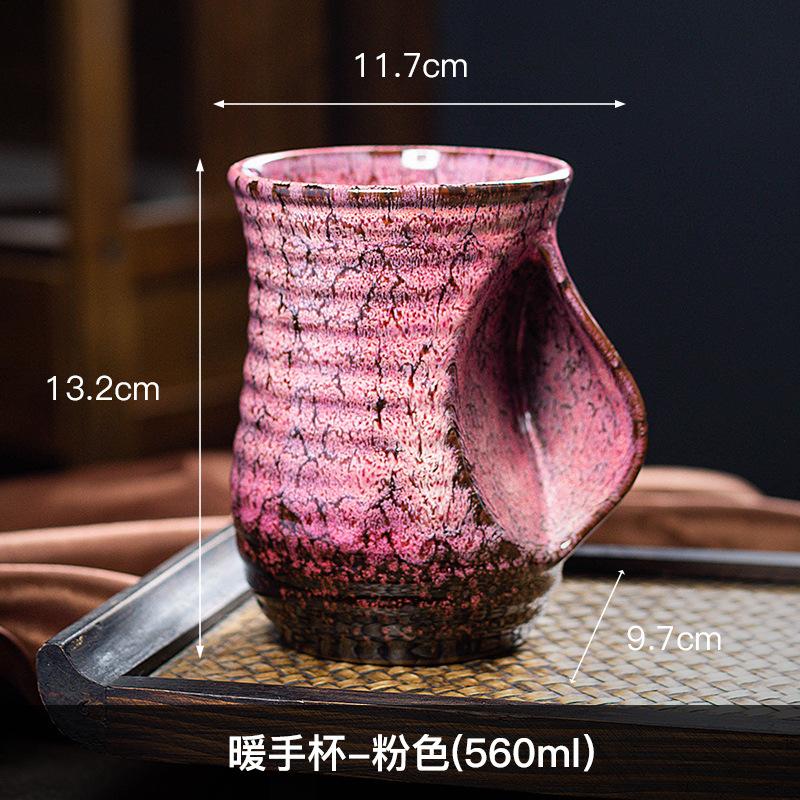 

1 шт., 500 мл креативная керамическая кофейная чашка, керамика, обработанная в печи, милые чайные чашки, чашка для кунг-фу,