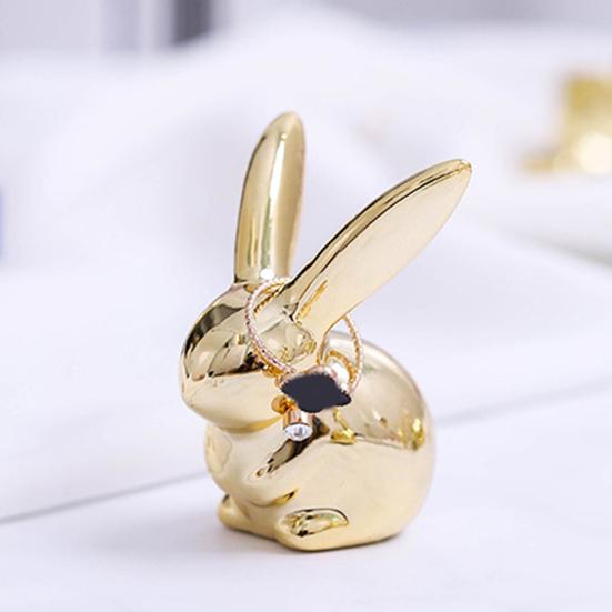 Animal Statue Creative Shape Vibrant Color Mirror Polish Adorable Realistic Looking Decorative Shatterproof Rabbit Elephant Figurine Desktop Statue