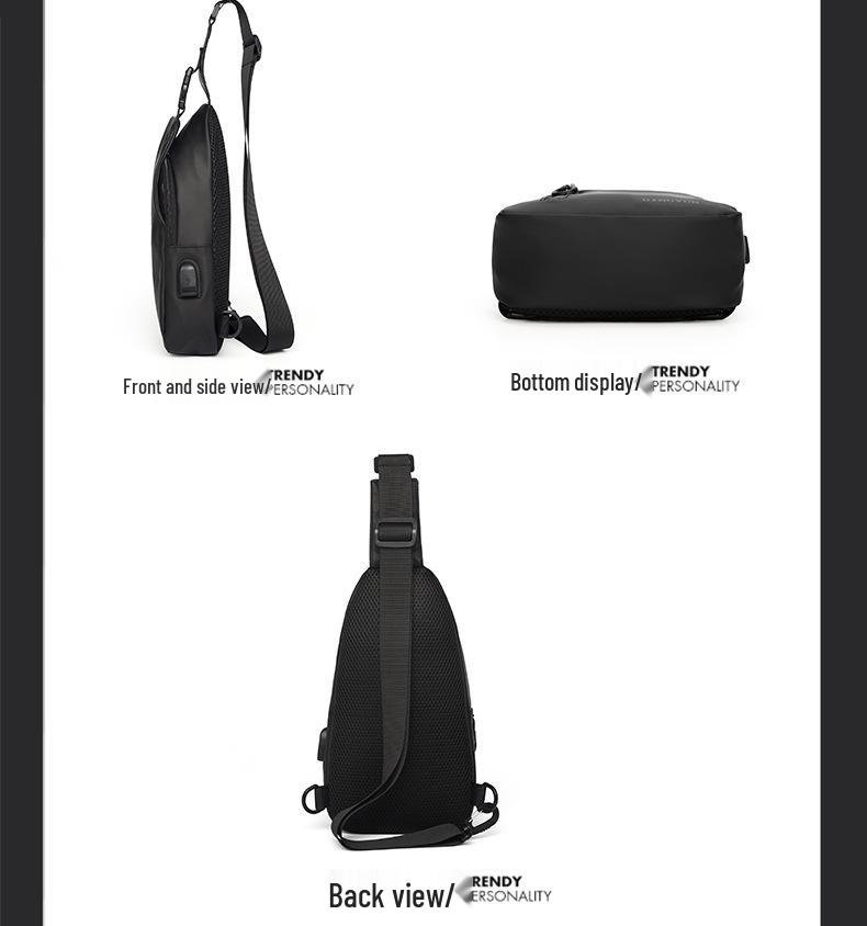 Korean Style Men's Trendy Crossbody One-Shoulder Sports Backpack