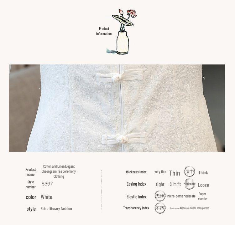 Spring/Summer 2023 Cotton Linen Zen Cheongsam Dress with Frog Buttons - Artistic Retro Chinese Style