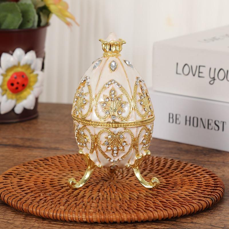 Electroplated Diamond-inlaid Metal Jewelry Box, Craft Item, Decorative Piece, Creative Accessory, Gift for Girls, Display Piece