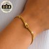 Bracciale da Donna in Acciaio Inossidabile Placcato Oro 18K, Carino Bracciale Tennis, Raffinato Gioiello in Acciaio Inossidabile per Donne