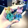 Colorful Glowing Rabbit Keychain Stylish Acrylic Cartoon Accessory For Bags And Keys