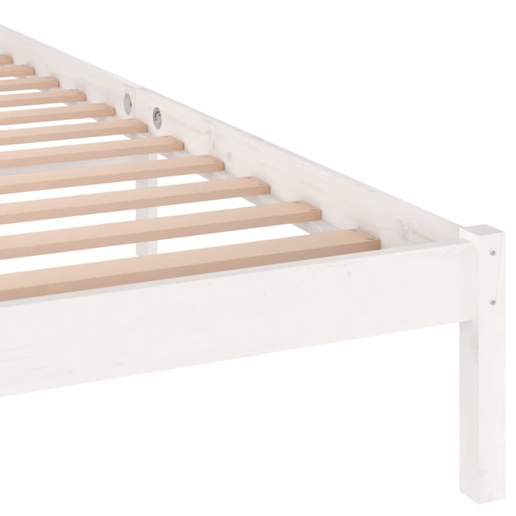 Solid Wood Bed Pine 200 x 200 cm White