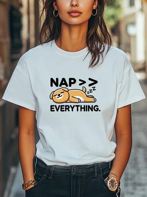Nap Over Everything Funny Sleeping Dog T-shirt Unisex Women Men Tee Casual Tee Unisex T-Shirt
