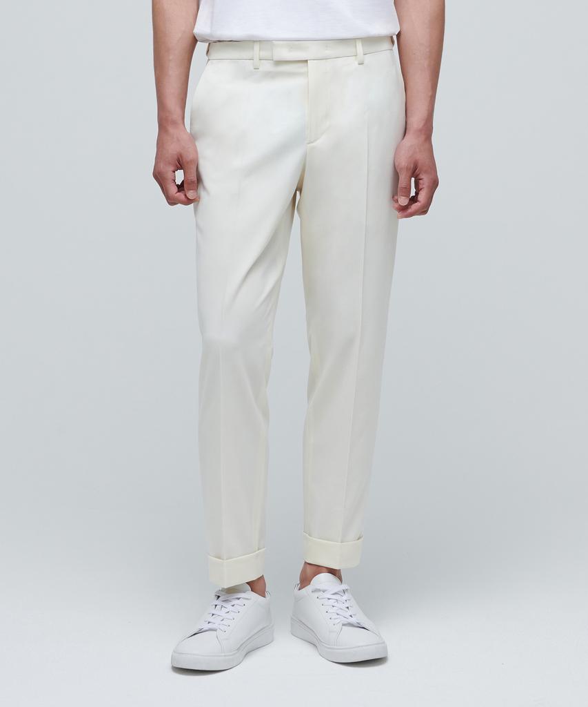 MUSINSA STANDARD Lightweight Tapered Turn-Up Hidden Banding Crop Slacks [Cream]