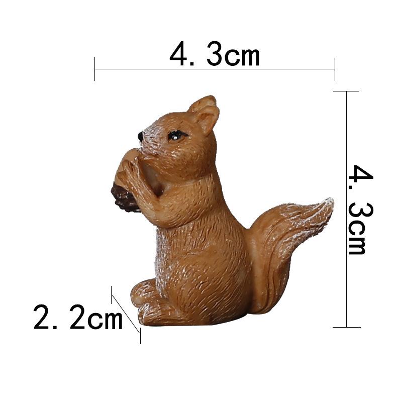 Creative Small Cute Resin Animal Shape Flower Pet Figure Diy Micro Landscape Doll Ornament