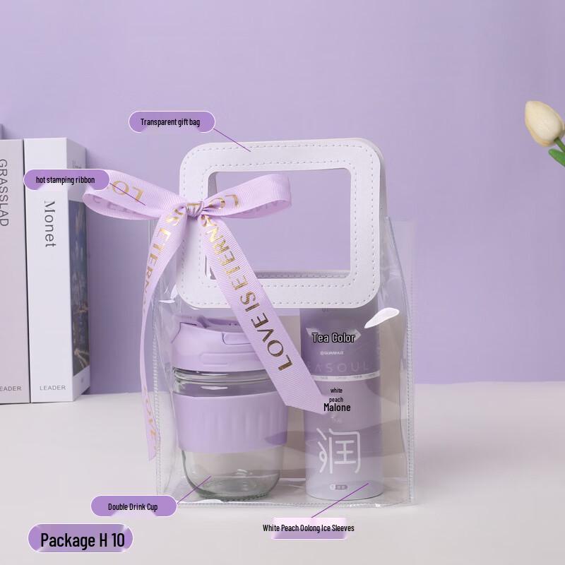 Glass Water Cup Gift Set with Ice Sleeve