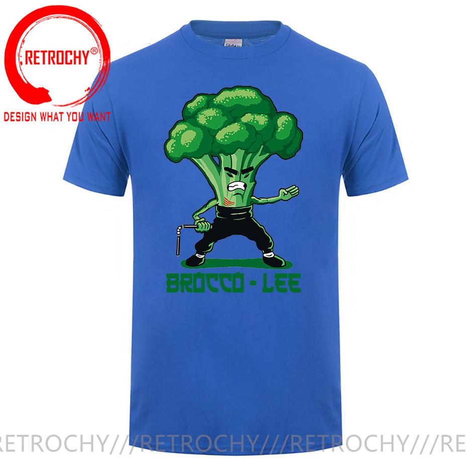 New Anime Brocco Lee T shirt Unisex Funny Vegetable with Nunchucks Tshirt Parody Kung Fu Brucee Lee T shirt Jeet Kune Do tee shirt