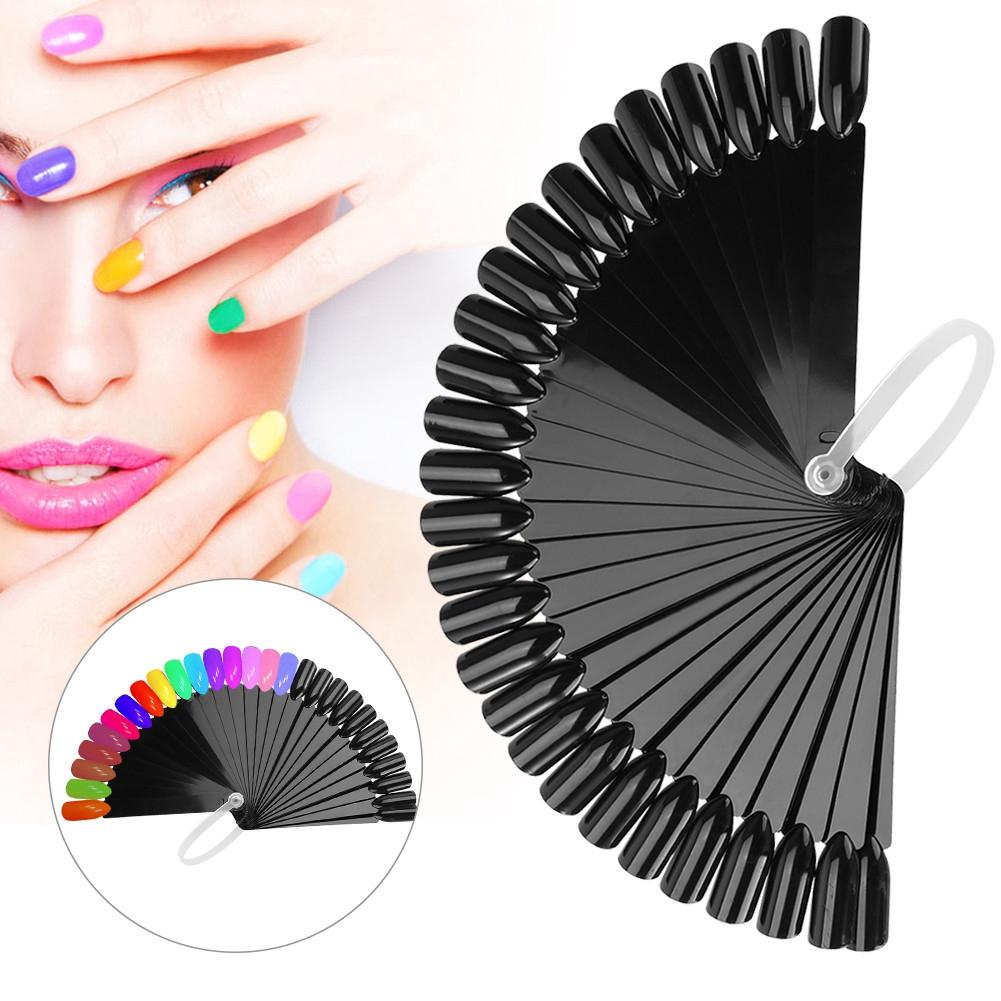 32pcs False Nail Tip Stick Palette Manicure Polish Gel Display Practice Tools Black