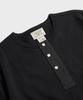 Beulonseun Vintage Short Sleeve Henley Tee Black