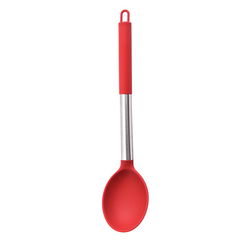 Set de 13 ustensile de bucătărie din silicon: Spatule și linguri pentru gătit și copt cu găleată de depozitare