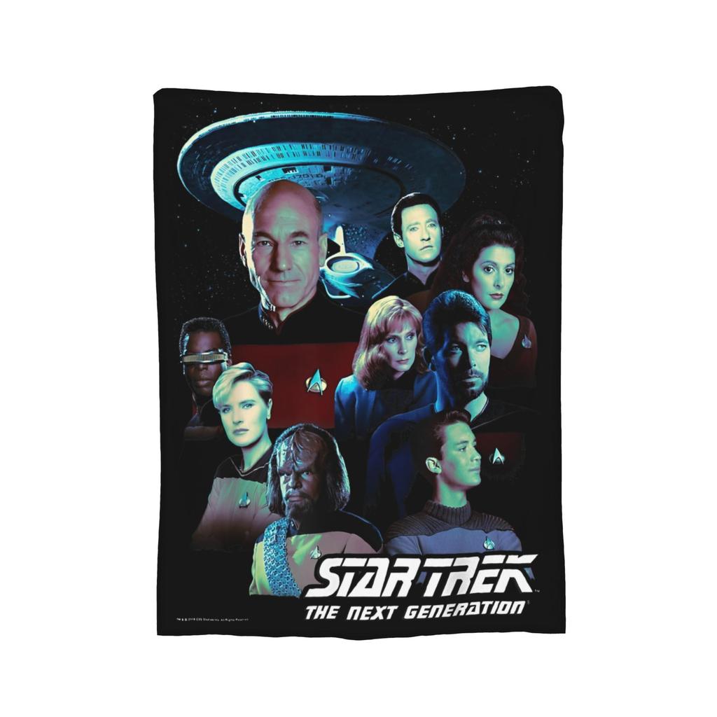 Stars Treks The Next Generation Bridge Crew Portraits Blankets  Fuzzy Warm Throw Blanket for Home Restaurant Textile Decor,