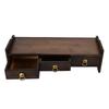 Monitor Stand Bamboo Heightened Non Absorbent Computer Riser with Backplane 3 Drawers for Home