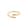 18K Gold Plated Adjustable Stainless Steel Nail Ring for Women - Simple and Fashionable