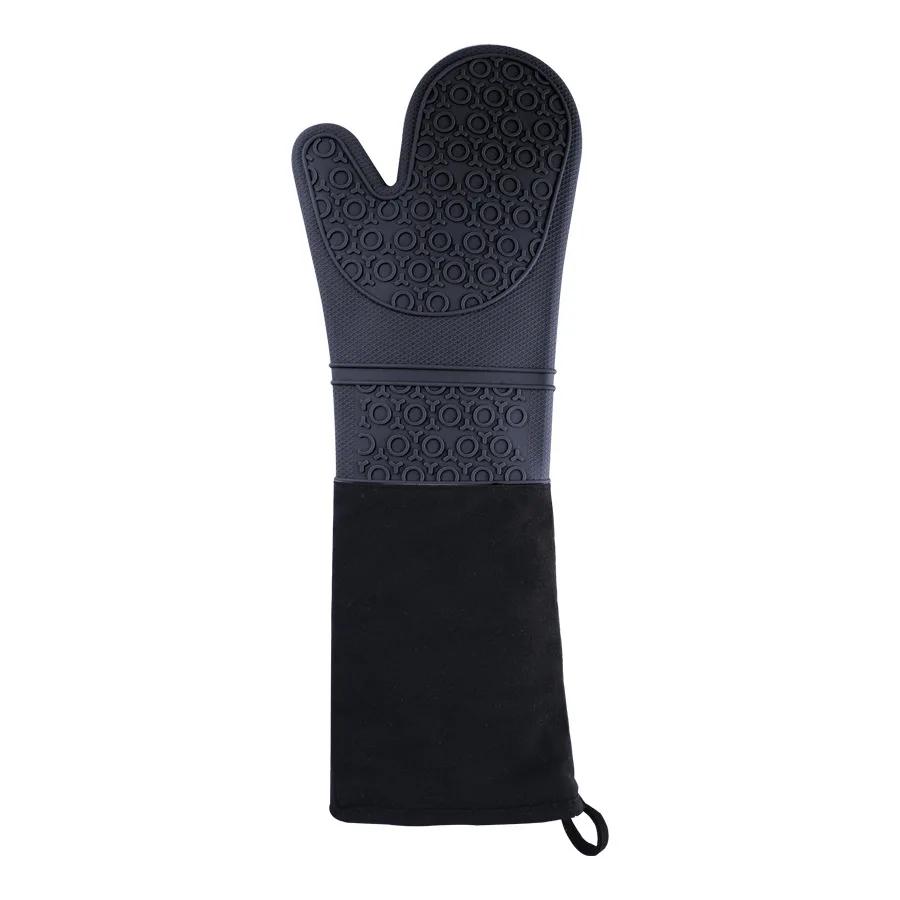 Verlängerte Silikonhandschuhe Ofenhandschuh Doppellagige Ofenhandschuhe Hitzebeständige Mikrowellenhandschuhe Rutschfester Topflappen Grill-Backhandschuhe